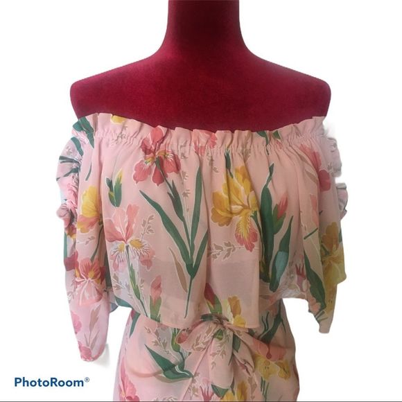 🌸NWOT Privacy Please Parsons Strapless Floral Top - Picture 3 of 10